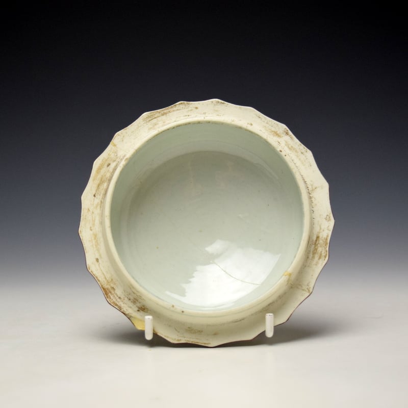 Worcester Banded Hedge Pattern Sucrier Cover c1765-70 (2)
