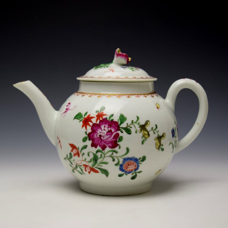 Uncommon Chinese Floral Pattern Teapot and Cover c1765-70