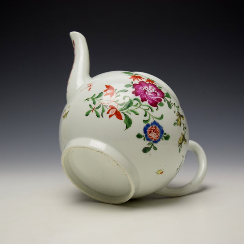 Worcester Chinese Floral Pattern Teapot and Cover c1765-70 (8)