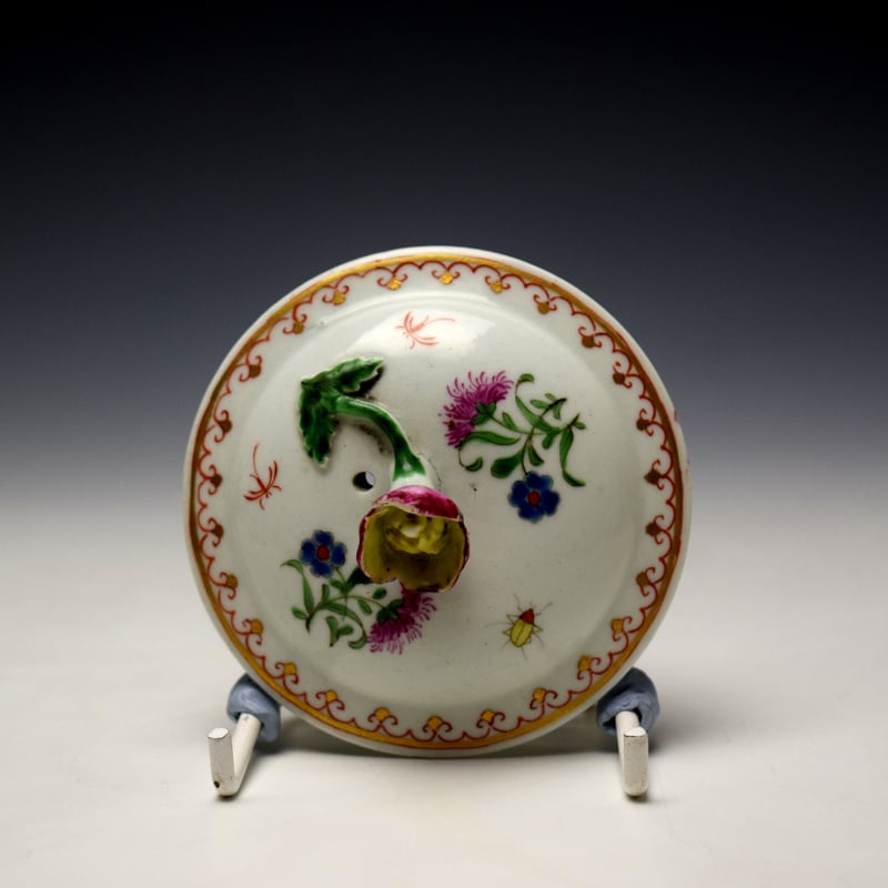 Worcester Chinese Floral Pattern Teapot and Cover c1765-70 (9)