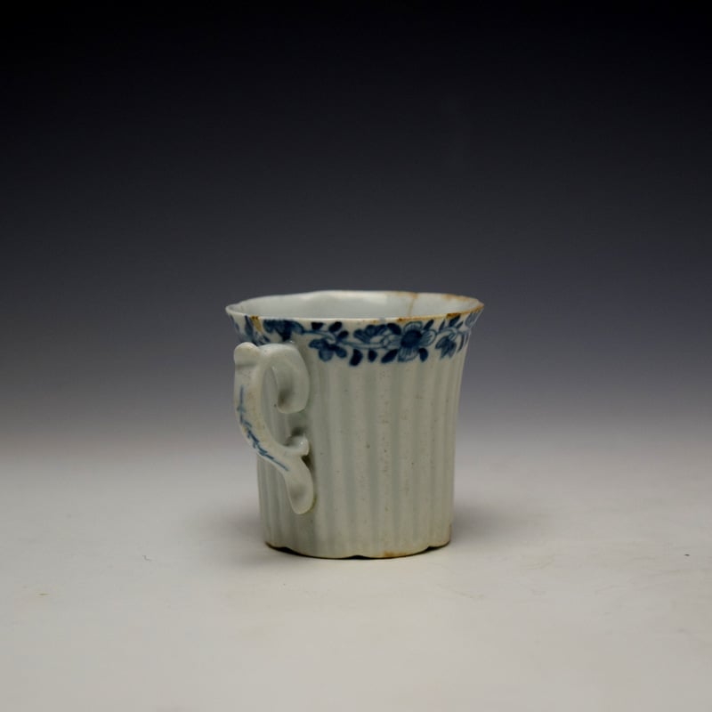 Worcester Early Ribbed Floral Border Pattern Coffee Cup c1754 (4)