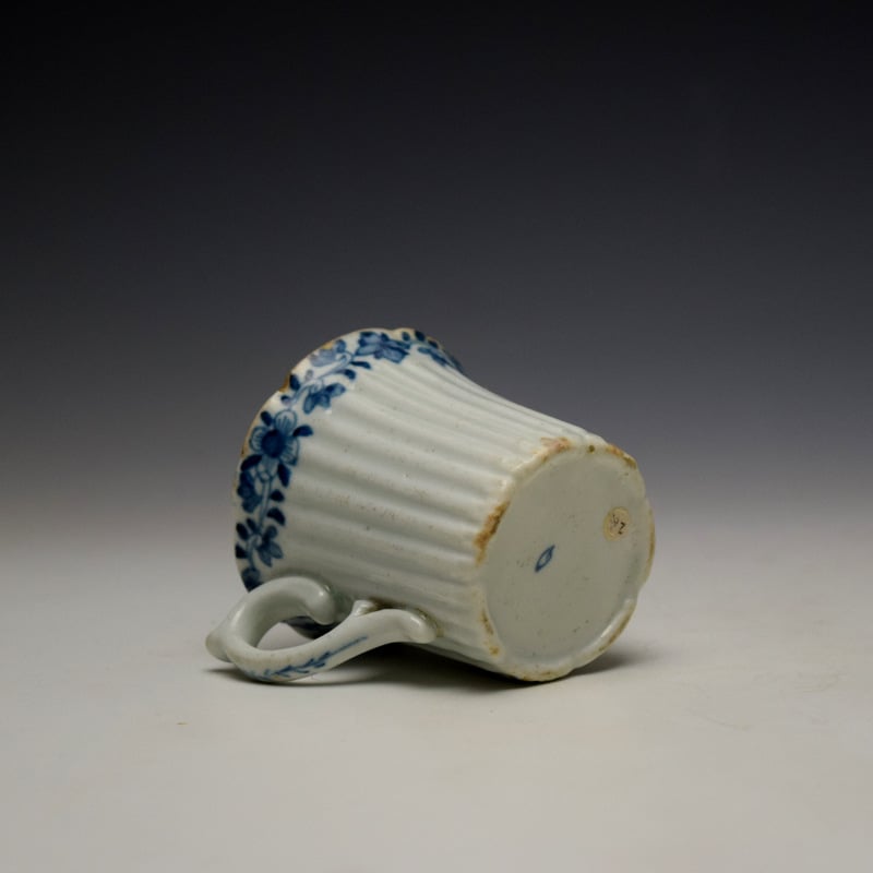 Worcester Early Ribbed Floral Border Pattern Coffee Cup c1754 (7)