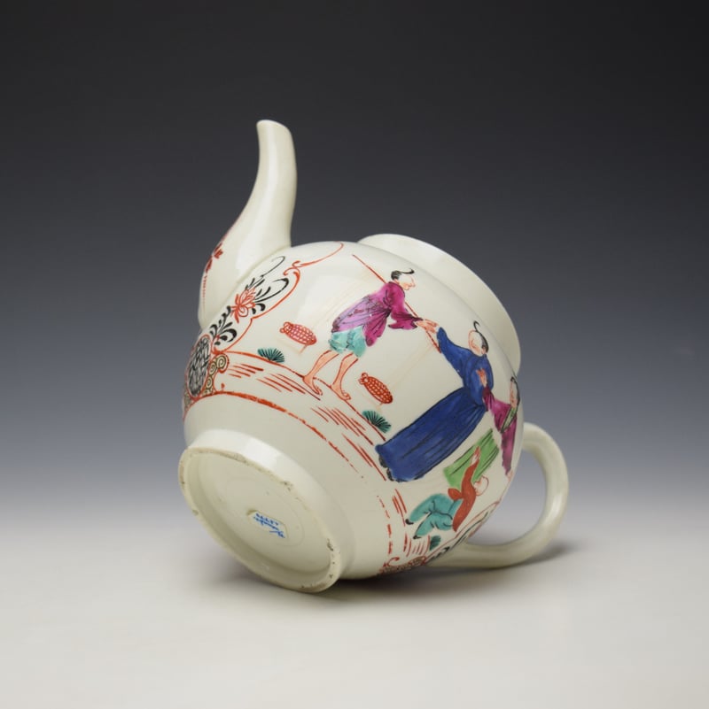 Worcester Mandarin Fish Monger Boy In the Window Pattern Teapot and Cover c1775-80 (10)