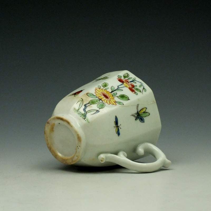 Worcester Octagonal Floral Pattern Coffee Cup c1752-53 (6)