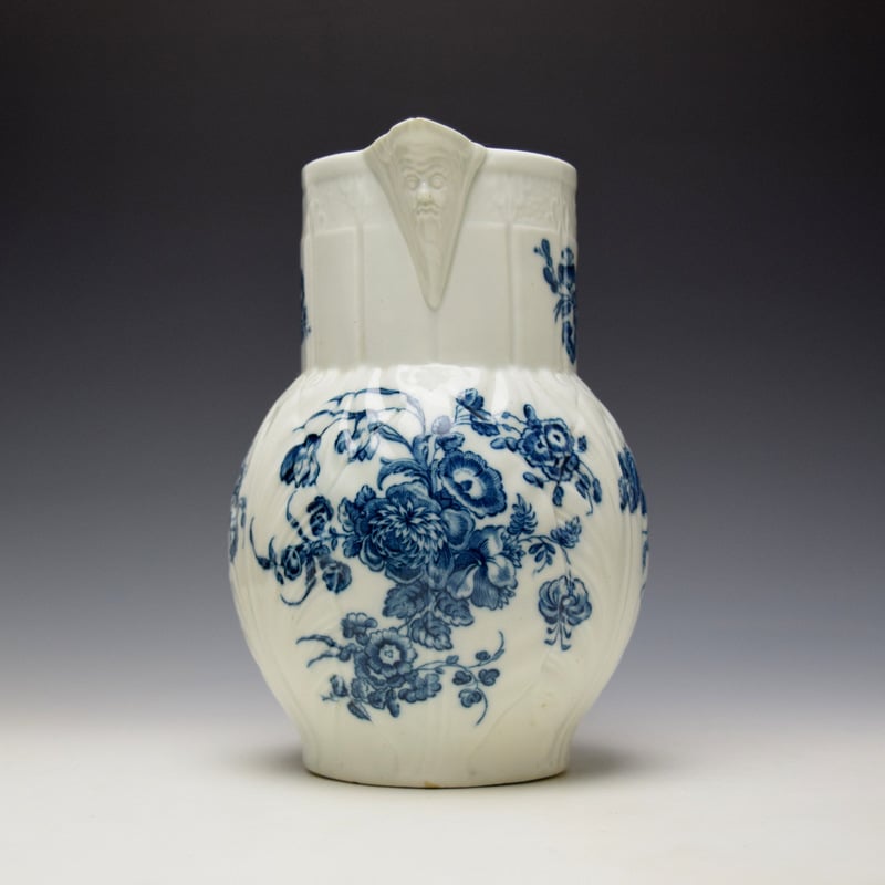 Bouquets Pattern Mask Spout Jug c1776-94