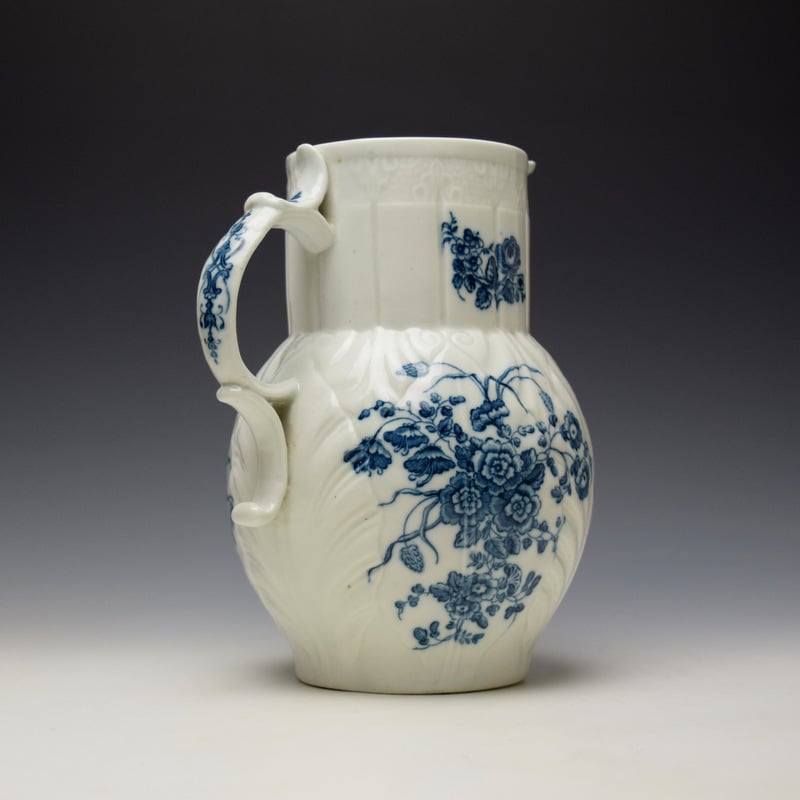 Caughley Bouquets Pattern Mask Spout Jug c1776-94 (4)