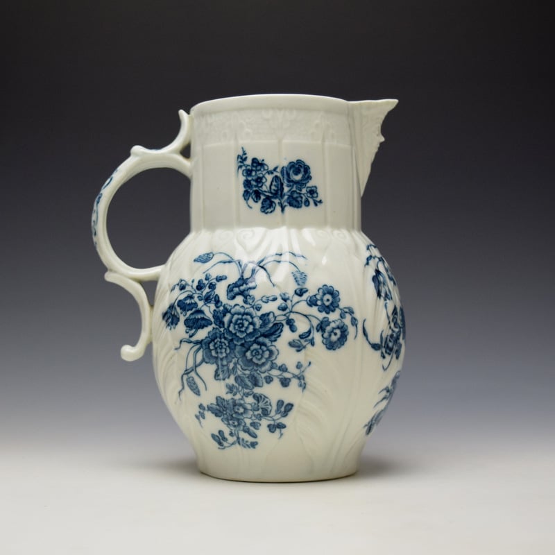 Caughley Bouquets Pattern Mask Spout Jug c1776-94 (5)