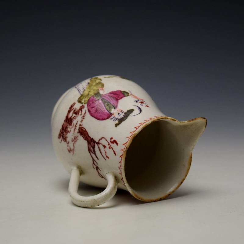 Bow Porcelain Mandarin Pattern Sparrow Beak Jug c1765 (8)