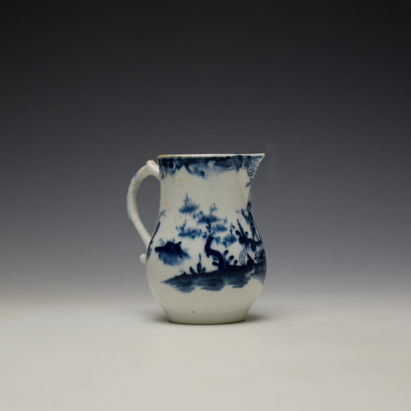 Lowestoft Boy on Bridge Pattern Sparrow Beak Jug c1763 (3)