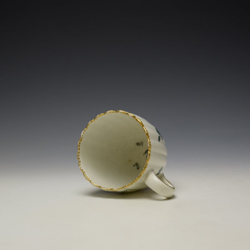Chelsea Derby Giles Decorated Green Floral Pattern Fluted Coffee Cup c1769-75 (6)