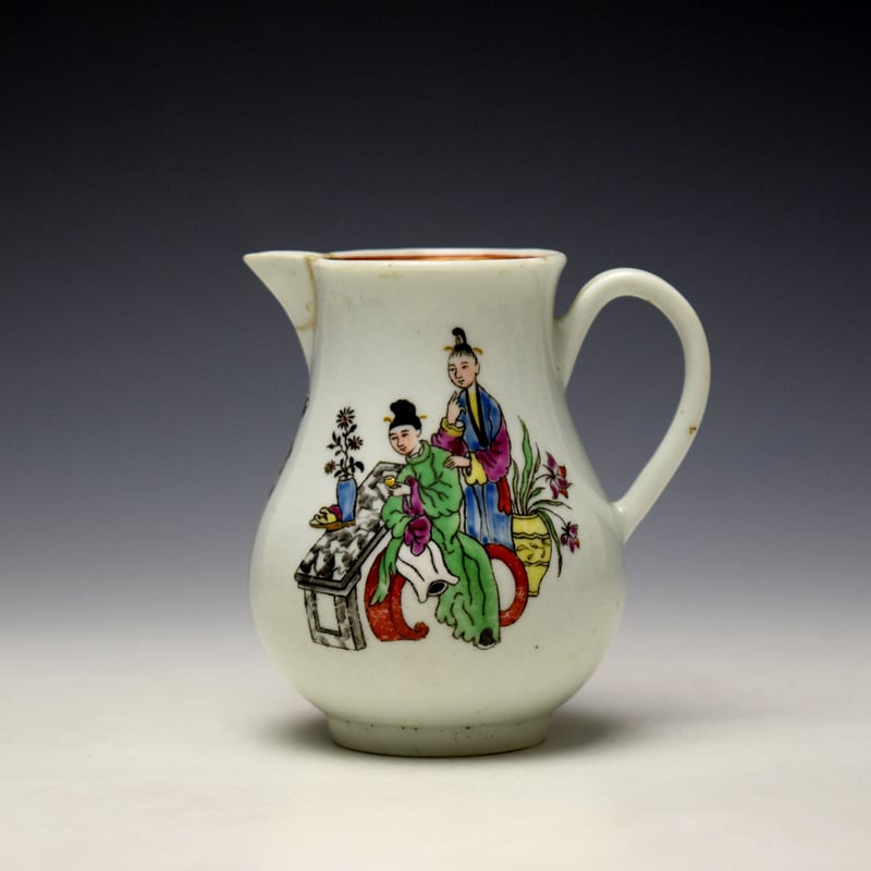 Chinese Family Pattern Sparrow Beak Jug c1770-75