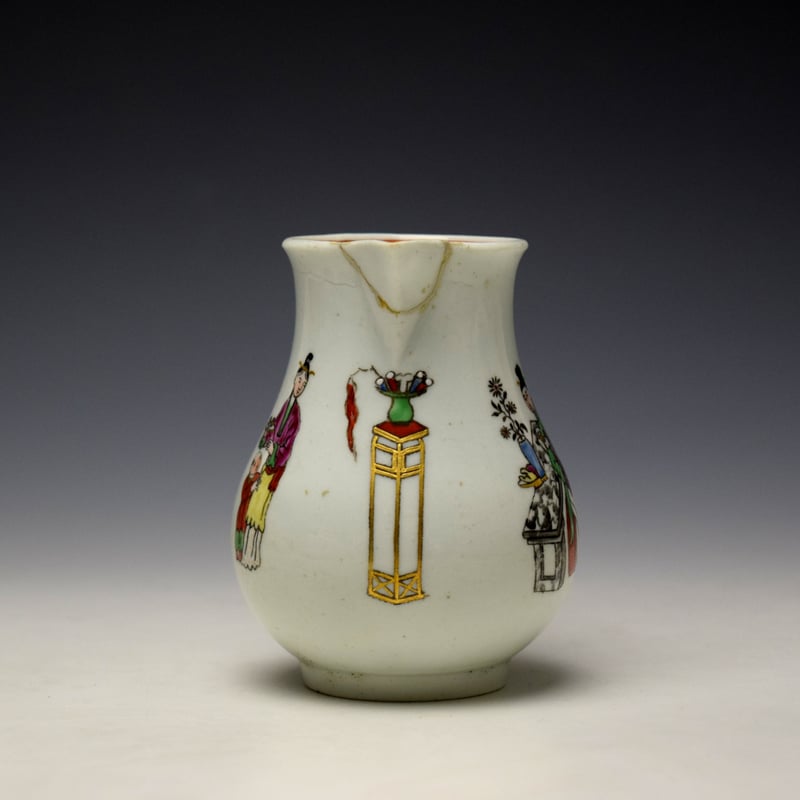 Worcester Chinese Family Pattern Sparrow Beak Jug c1770-75 (2)