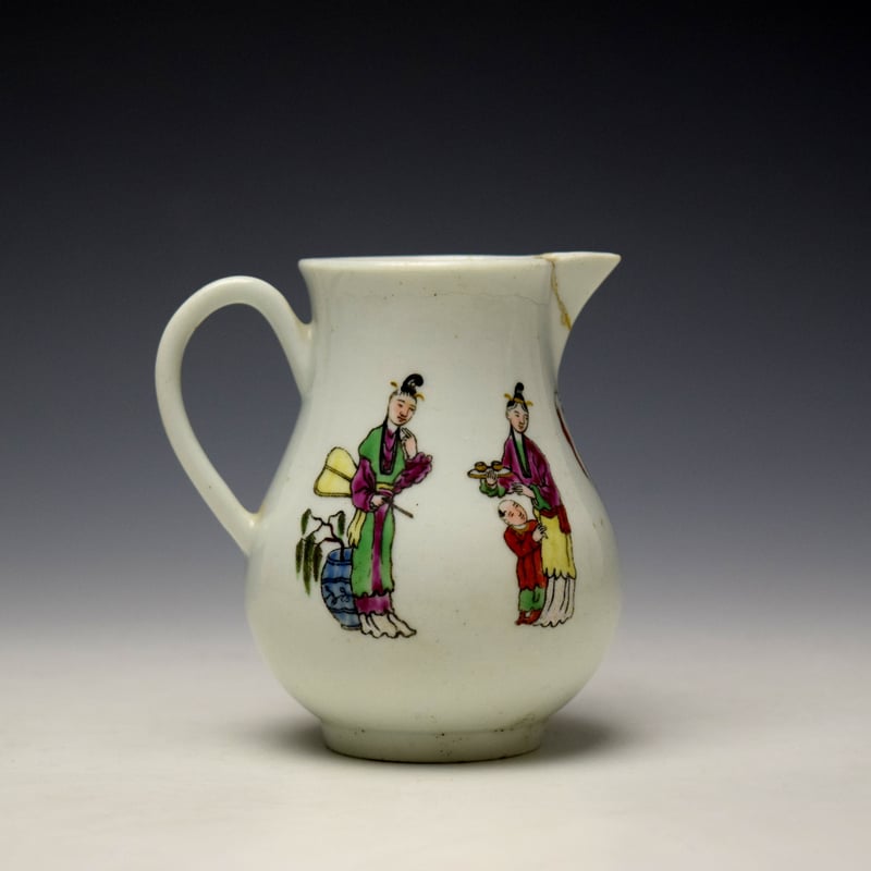 Worcester Chinese Family Pattern Sparrow Beak Jug c1770-75 (3)