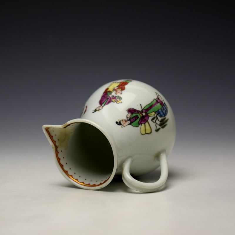 Worcester Chinese Family Pattern Sparrow Beak Jug c1770-75 (6)