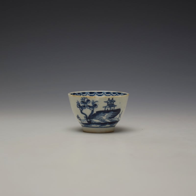 Lowestoft Garden Pattern Toy Teabowl and Saucer c1765 (1)