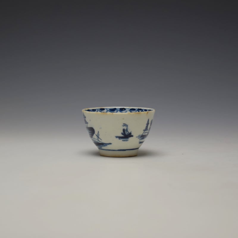 Lowestoft Garden Pattern Toy Teabowl and Saucer c1765 (3)