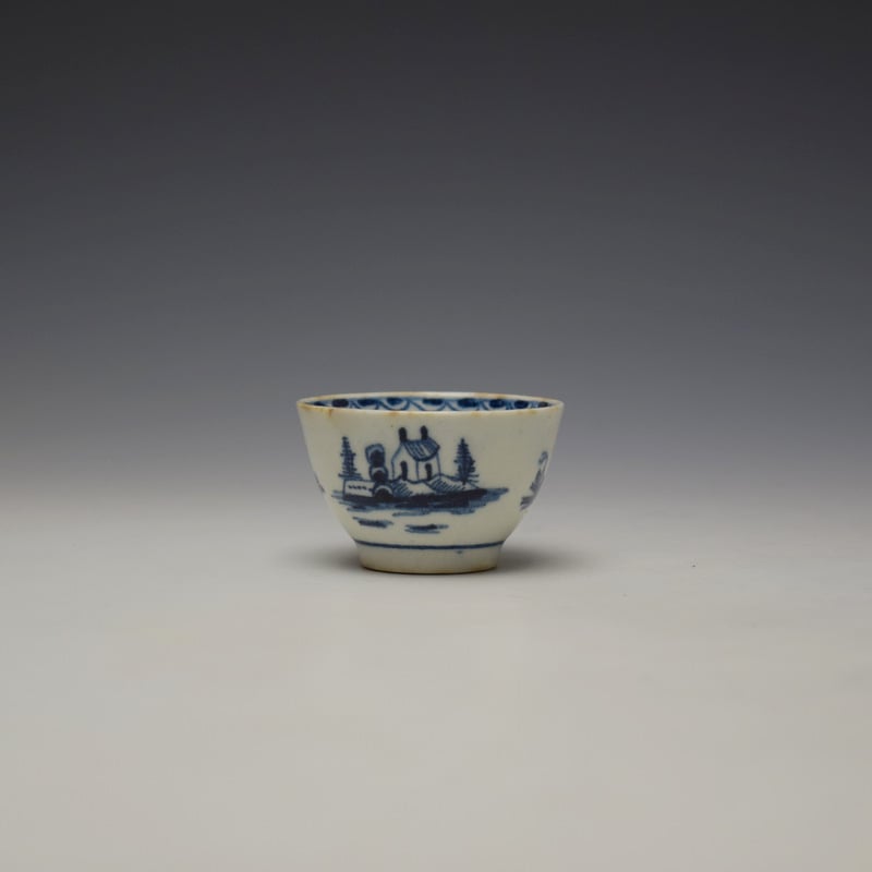 Lowestoft Garden Pattern Toy Teabowl and Saucer c1765 (4)