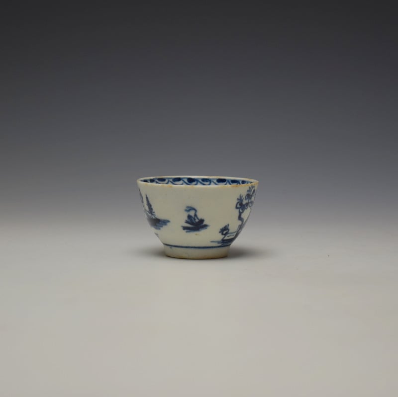 Lowestoft Garden Pattern Toy Teabowl and Saucer c1765 (5)