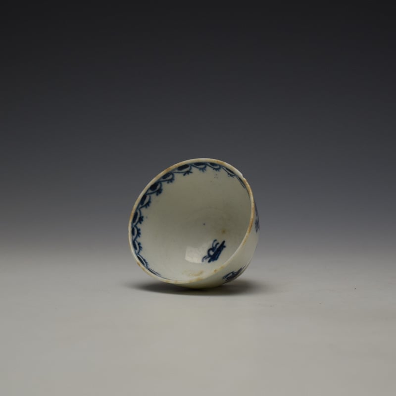 Lowestoft Garden Pattern Toy Teabowl and Saucer c1765 (6)
