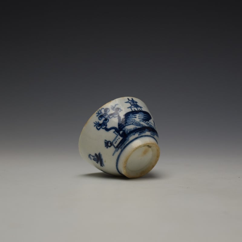 Lowestoft Garden Pattern Toy Teabowl and Saucer c1765 (7)