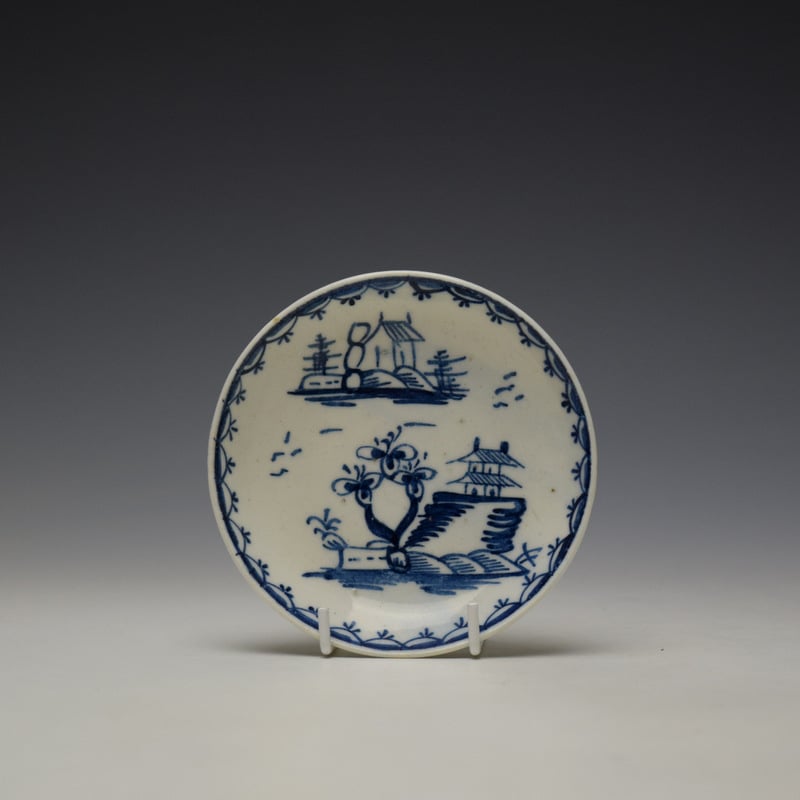 Lowestoft Garden Pattern Toy Teabowl and Saucer c1765 (8)