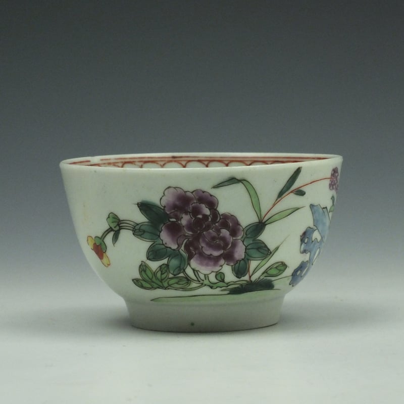 Liverpool Crane and Fence Pattern Teabowl c1760 (2)