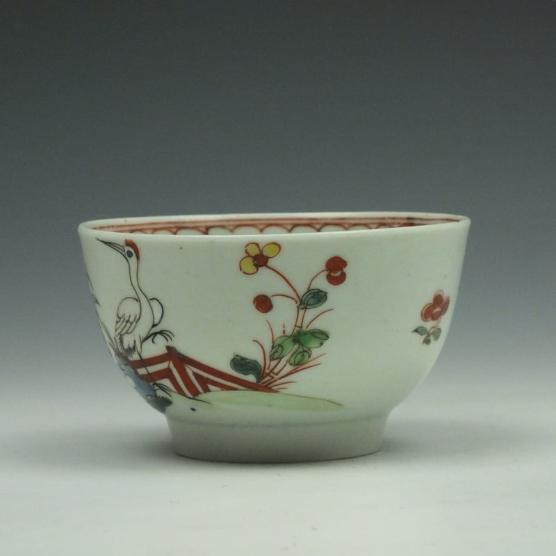 Liverpool Crane and Fence Pattern Teabowl c1760 (4)