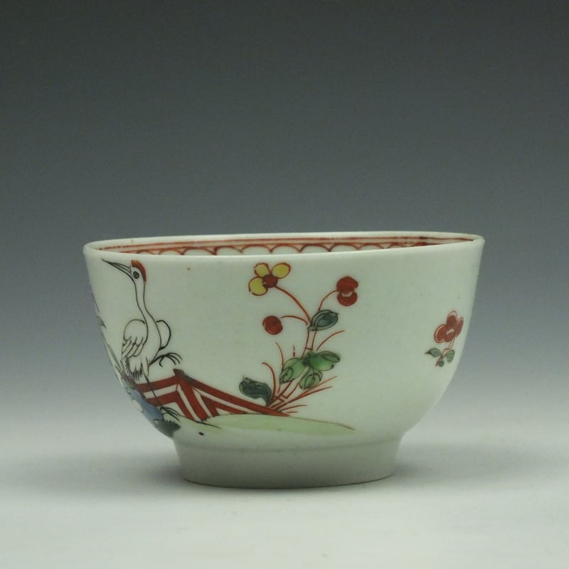 Liverpool Crane and Fence Pattern Teabowl c1760 (5)