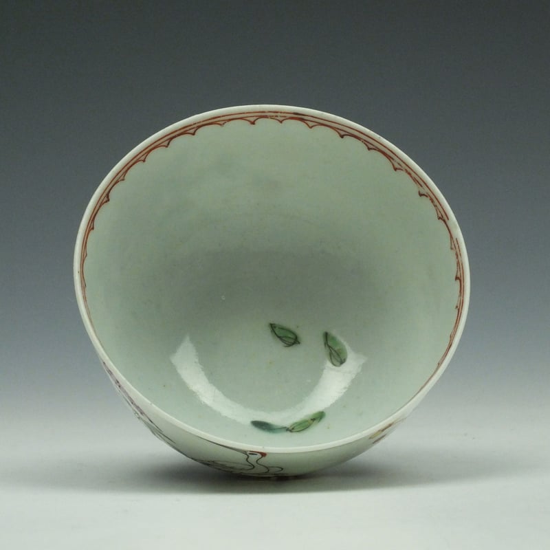 Liverpool Crane and Fence Pattern Teabowl c1760 (6)