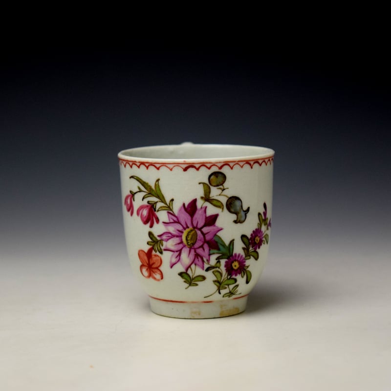 Dahlia and Daisy Pattern Coffee Cup c1785
