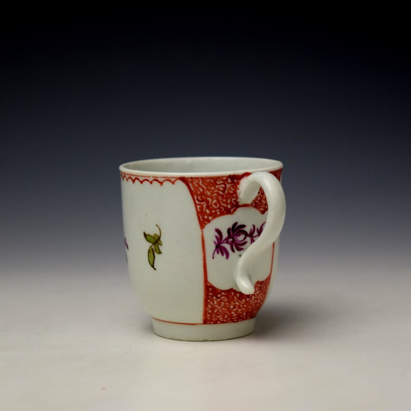 Lowestoft Dahlia and Daisy Pattern Coffee Cup c1785 (4)