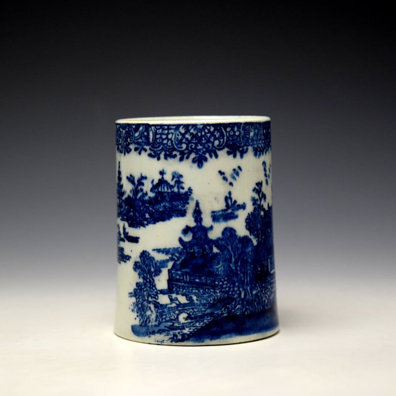 Lowestoft Dark Landscape Pattern Small Mug c1790-1800 (2)