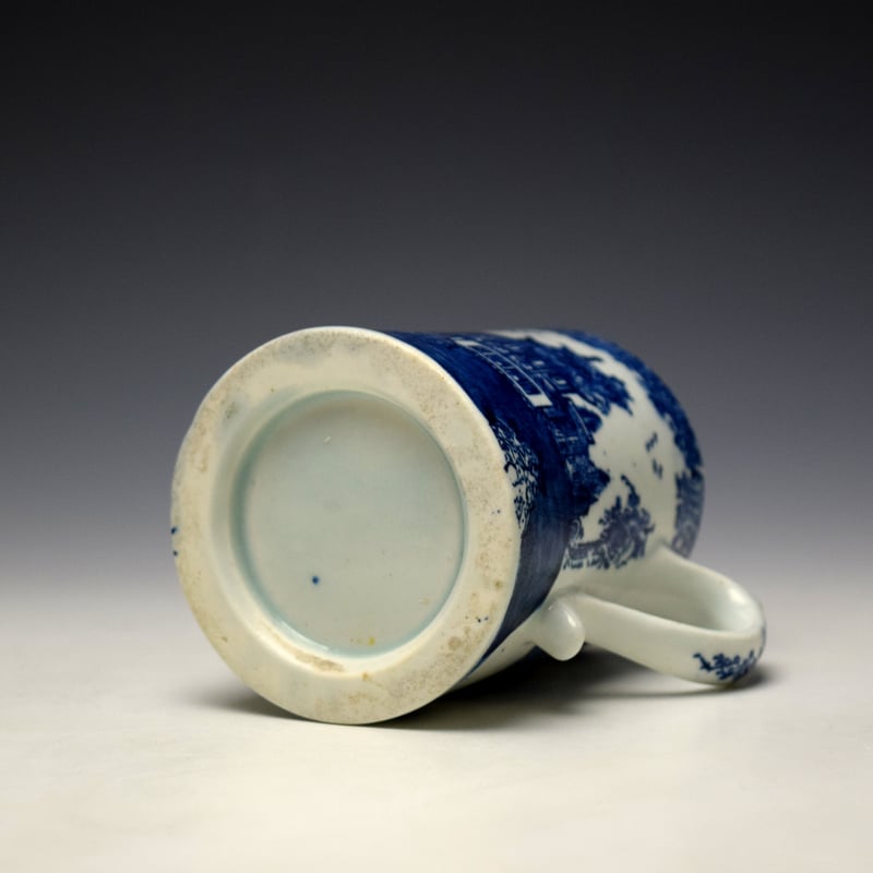 Lowestoft Dark Landscape Pattern Small Mug c1790-1800 (8)