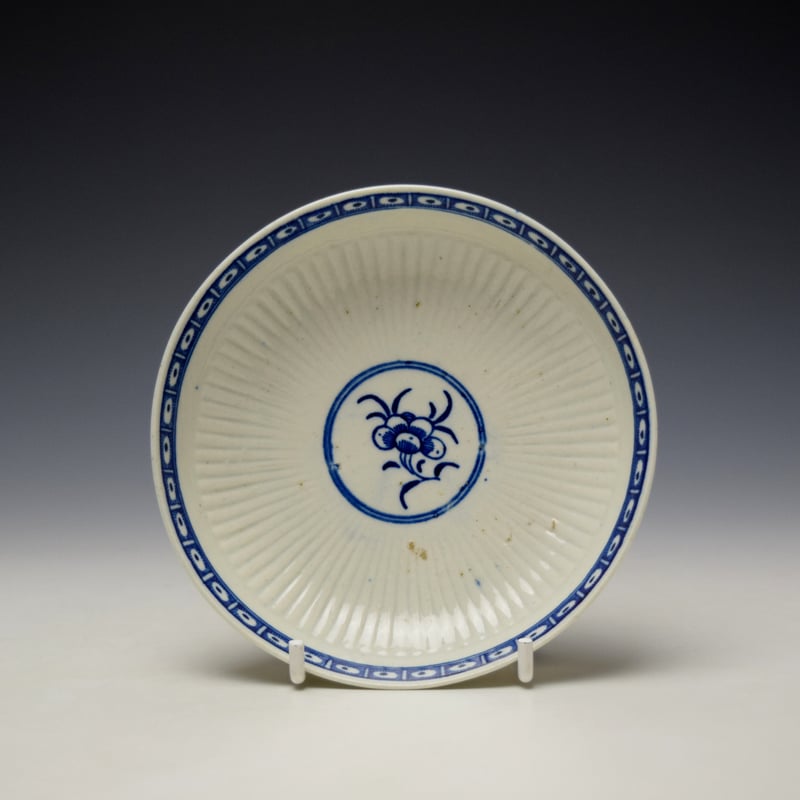 Worcester Dark Sprig Centre Pattern Teabowl and Saucer c1770-75 (7)