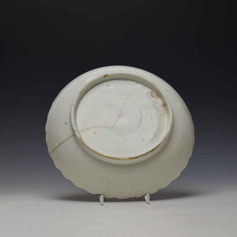 Lowestoft Dolls House Pattern Fluted Saucer Dish c1785 (2)