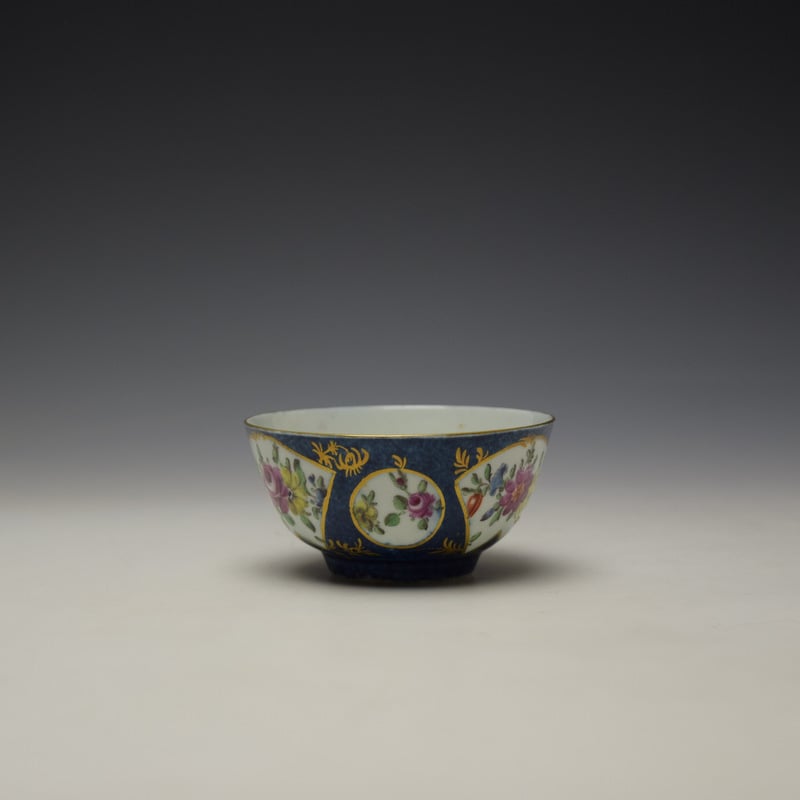 Worcester Fan Panel Floral Pattern Teabowl c1765-68 (4)
