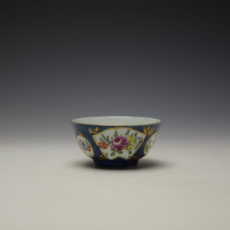 Worcester Fan Panel Floral Pattern Teabowl c1765-68 (5)