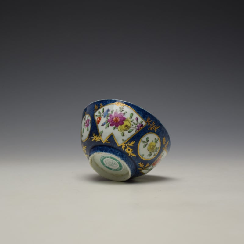 Worcester Fan Panel Floral Pattern Teabowl c1765-68 (8)