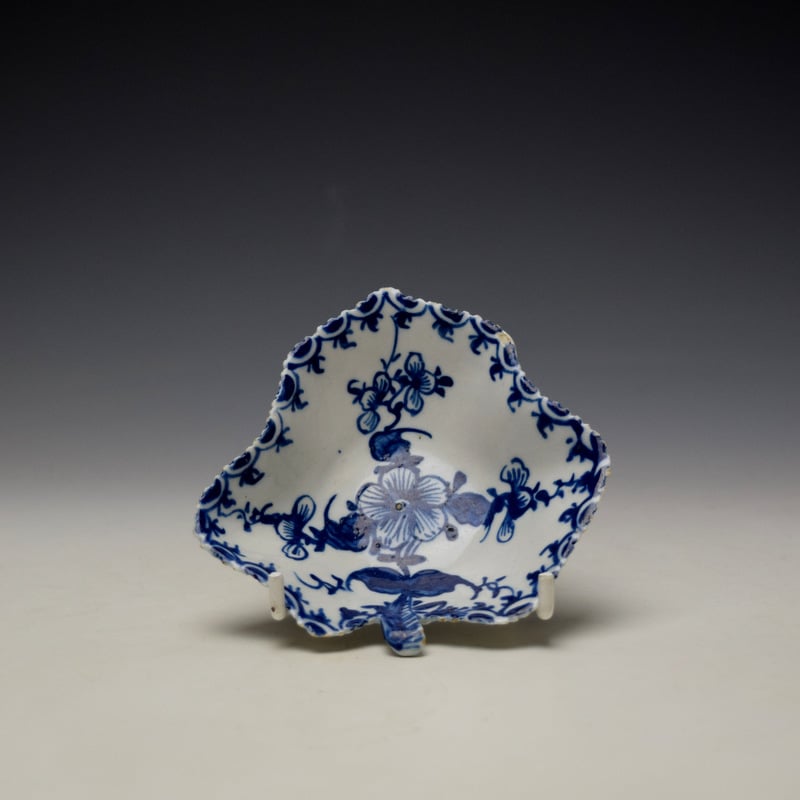 Early Floral Pattern Pickle Dish c1760-62 Ex Norwich Castle Museum