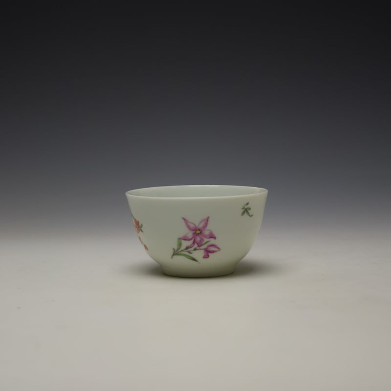 Worcester Floral Pattern Teabowl c1756-58 (3)