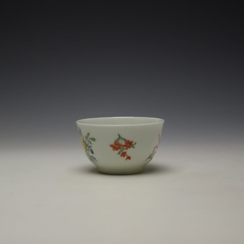 Worcester Floral Pattern Teabowl c1756-58 (4)