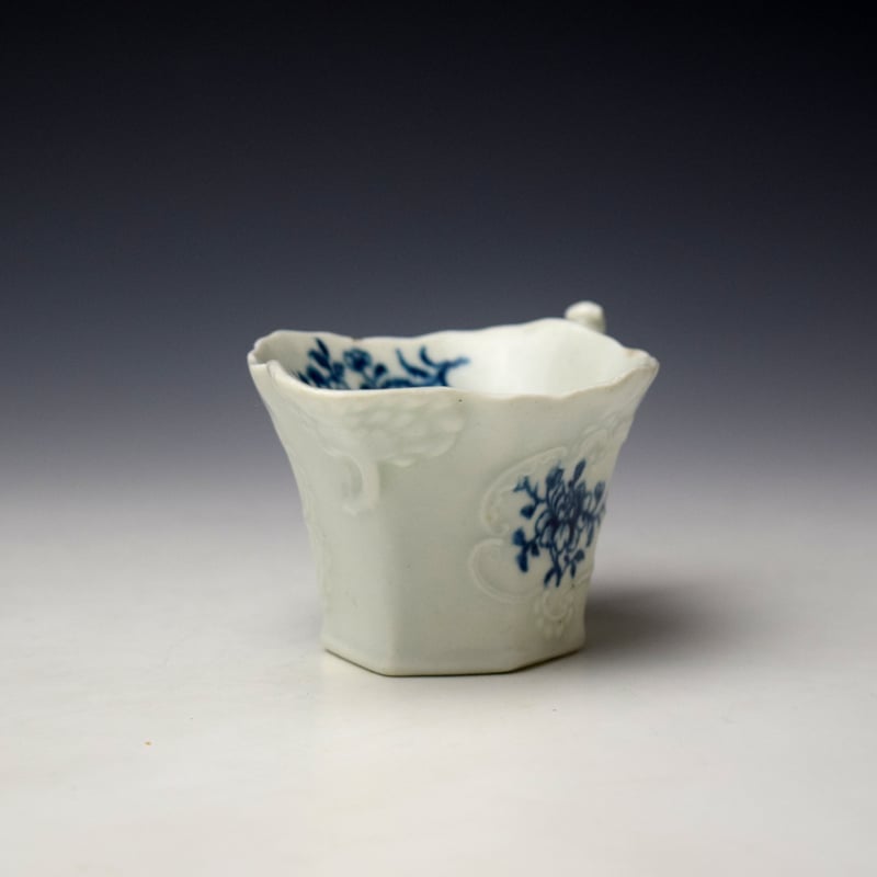 Worcester Early Floral Sprays Pattern Hexagonal Creamboat c1760-65 (2)