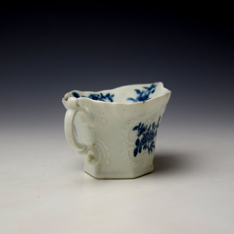 Worcester Early Floral Sprays Pattern Hexagonal Creamboat c1760-65 (5)