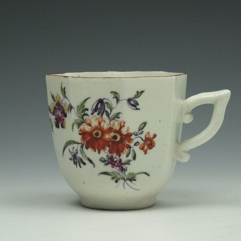 Early Octagonal Derby Floral Pattern Coffee Coffee Cup c1756-60 (2)