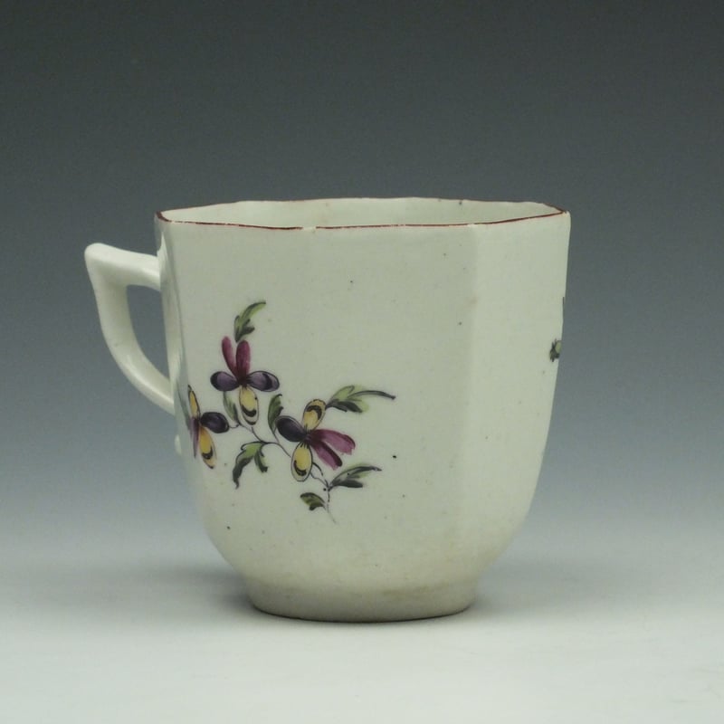 Early Octagonal Derby Floral Pattern Coffee Coffee Cup c1756-60 (4)