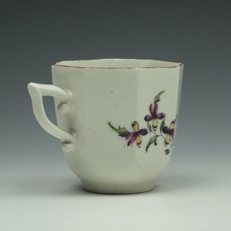 Early Octagonal Derby Floral Pattern Coffee Coffee Cup c1756-60 (5)