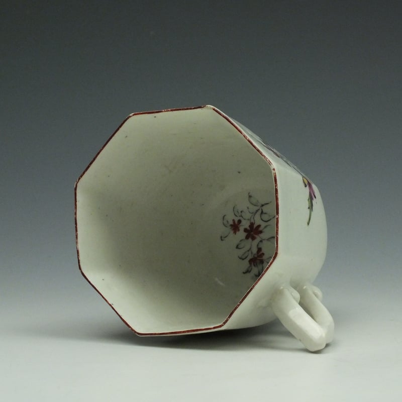 Early Octagonal Derby Floral Pattern Coffee Coffee Cup c1756-60 (7)