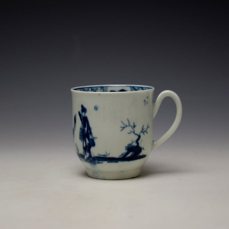 Early Worcester The Walk in the Garden Pattern Coffee Cup c1755-60 Workman’s Marked