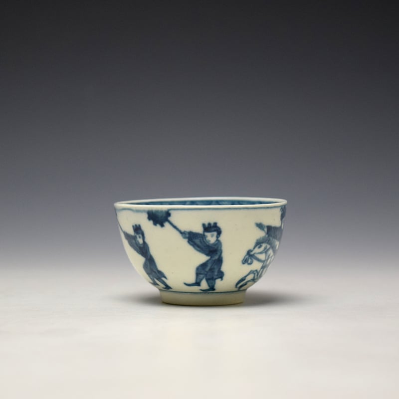 Worcester Eloping Bride Pattern Teabowl and Saucer c1765-70 (4)