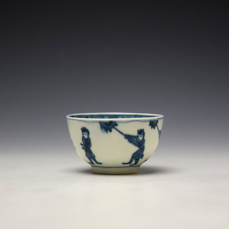 Worcester Eloping Bride Pattern Teabowl and Saucer c1765-70 (5)